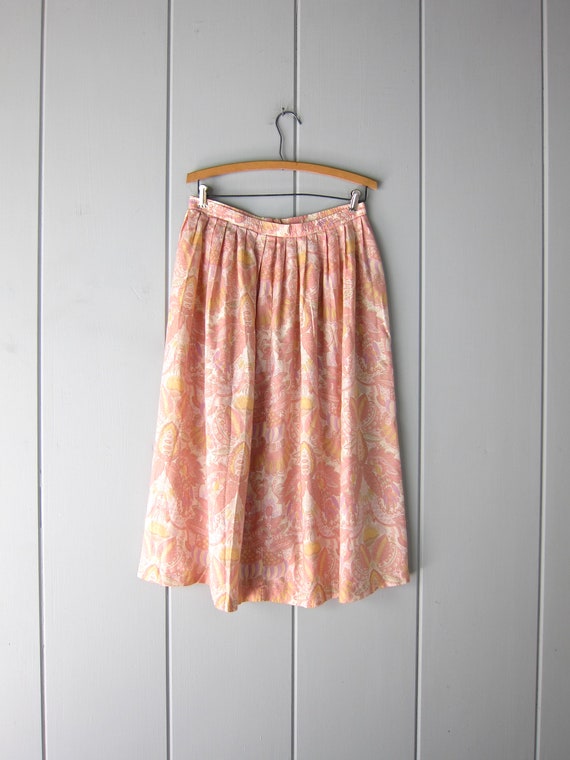 80s Pink Floral Print Skirt | Colorful Vintage Re… - image 2