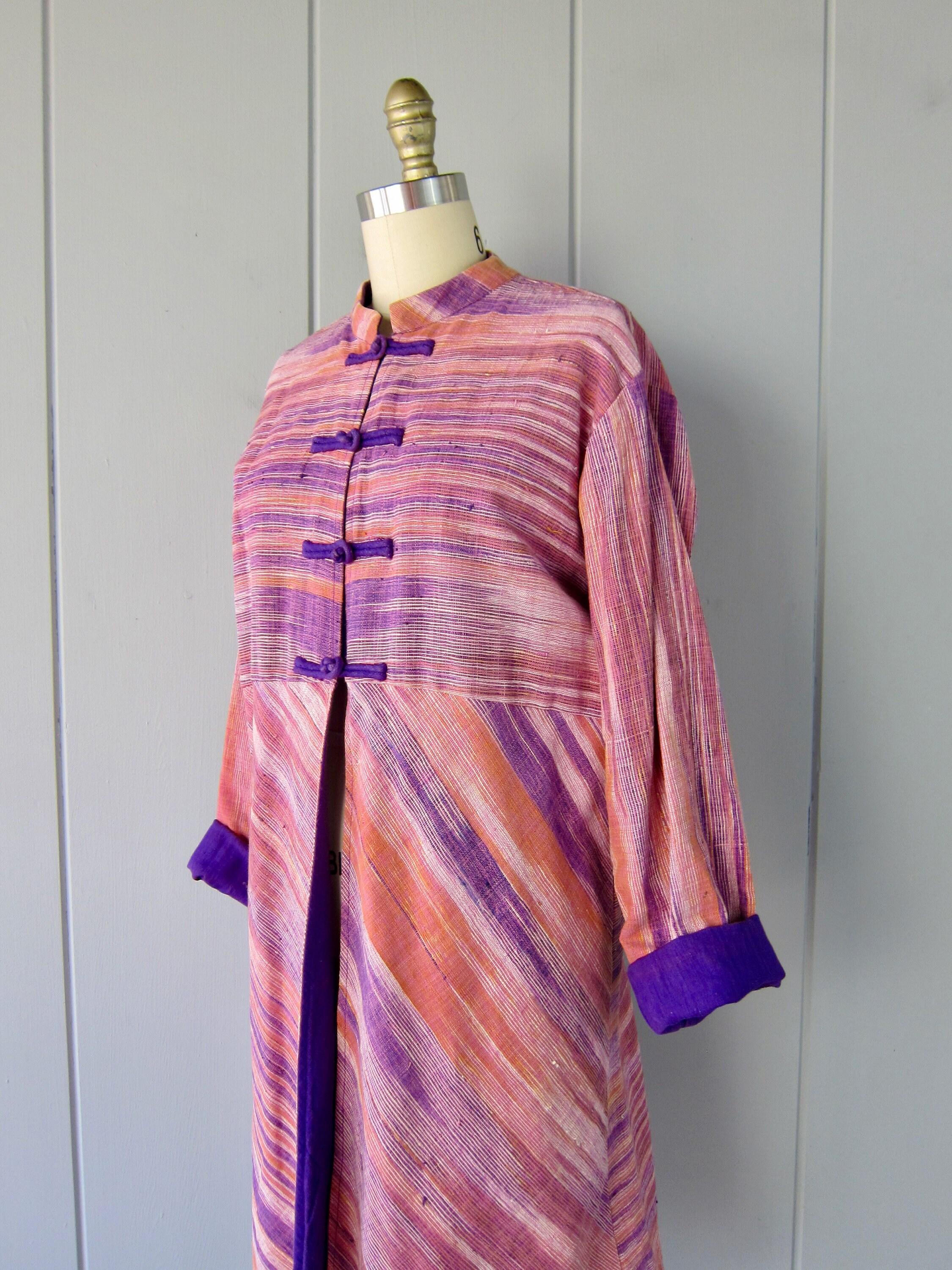 Woven Cotton Kimono Jacket Colorful Nehru Jacket Vintage Etsy