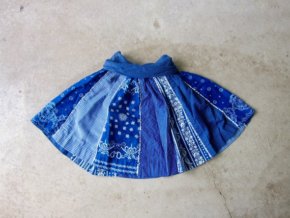 70s Blue White Floral Skirt | Bill Atkinson Mini … - image 8