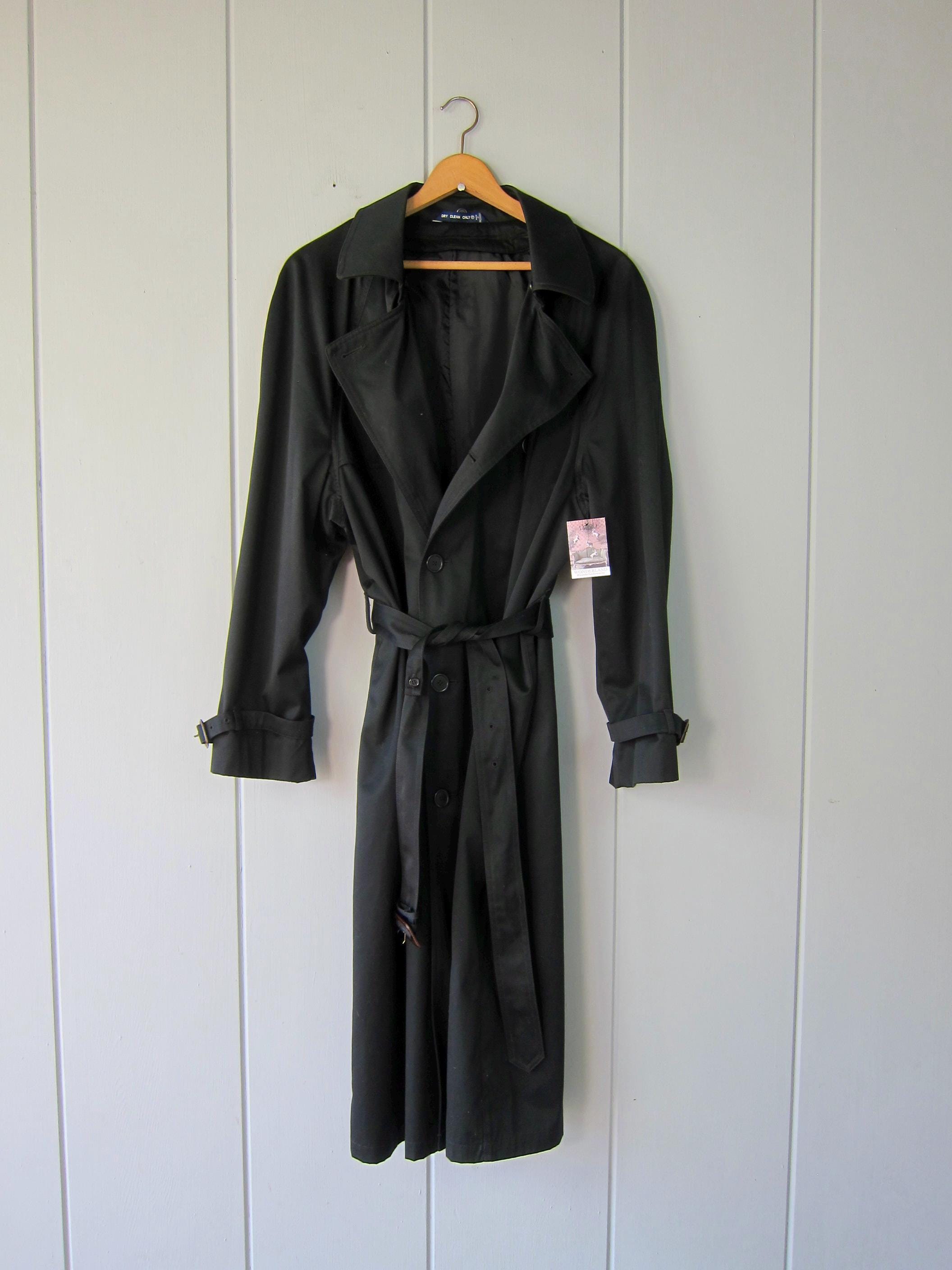 90s RALPH LAUREN Navy Blue Trench Coat | Vintage Double Breasted