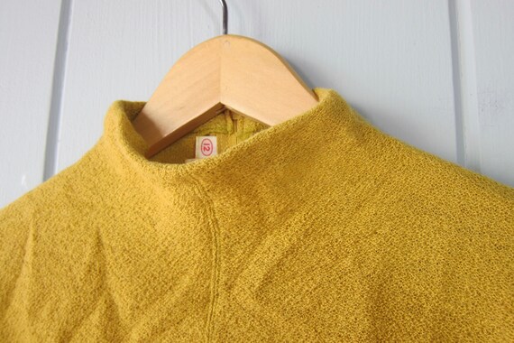 60s Woven Wool Top | Vintage Golden Rod Yellow So… - image 3