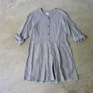 Natural Grey Linen Dress VIRGINIA. Linen Women's Clothing Vintage Dress  Antique Avant Garde Heavy Linen Flax Dress Undyed Eco Gathered 