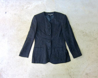 Blazer con estampado floral de los 90: Chaqueta vintage de sastre para mujer, talla 8