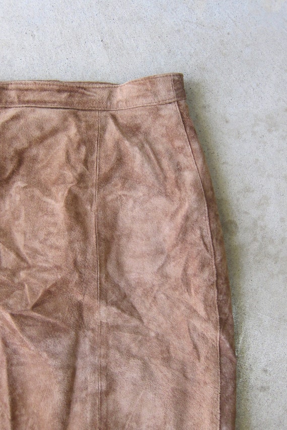 80s Brown Suede Mini Skirt | Vintage GITANO Leath… - image 2