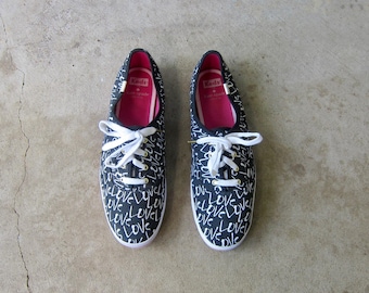 Keds For Kate Spade Love Black White Sneakers Women's size 11