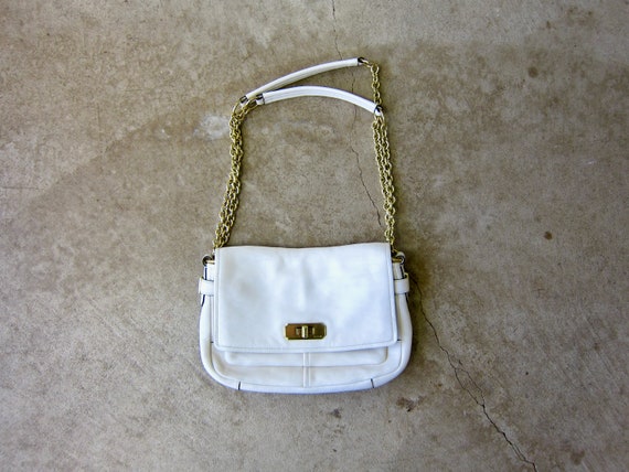 2000s White Coach Purse Gold Chain Coach Shoulder Bag - Etsy 2000s White Coach Purse Gold Chain Coach Shoulder Bag - Etsy