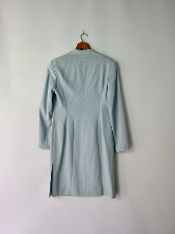 pale blue shift dress Petite Gabrielle or layer a longline coat over the top for cooler evenings Raw Silk Blue Silk Shift
