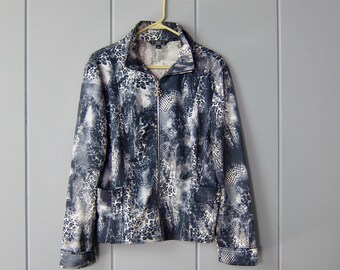 90s Reptile Print Zip up Jacket: Stretchy Y2K Punk Coat - Etsy