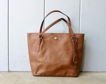 Coach Peyton Tote Vintage Leather Gold Coach Peyton Embossed Black 