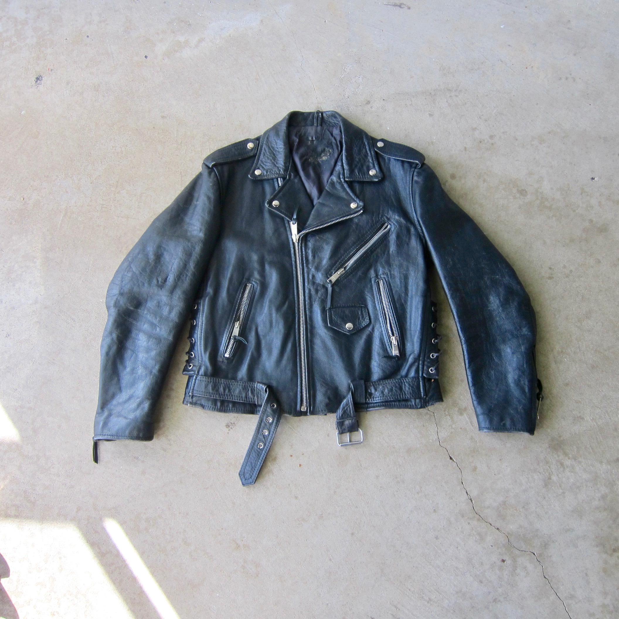 80s Leather Motorcycle Jacket - Etsy