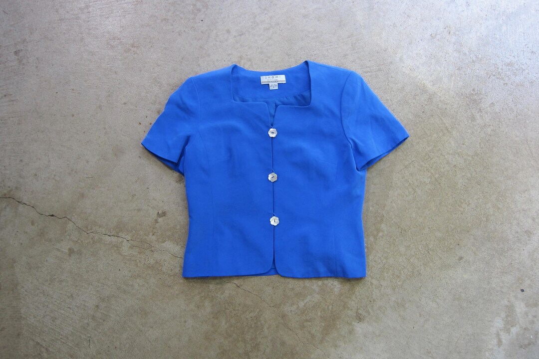 Cobalt Blue Dotty Silk Blouse main image 0