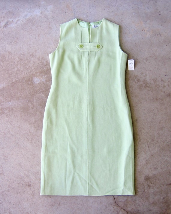 Bill Blass 90s Pastel Green Dress | Modern Grass … - image 4