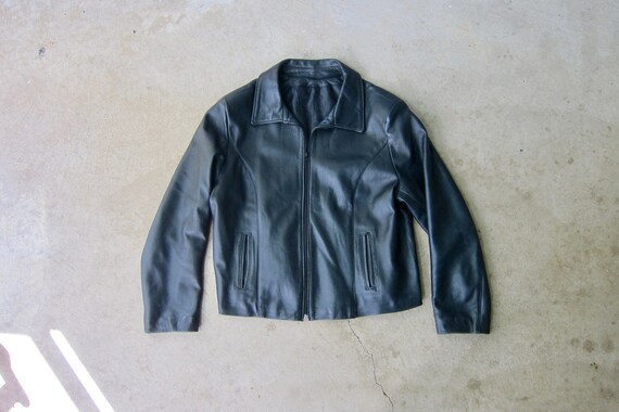 UKTZFBCTW Streetwear Leather Jacket Retro Black Star Embroidered