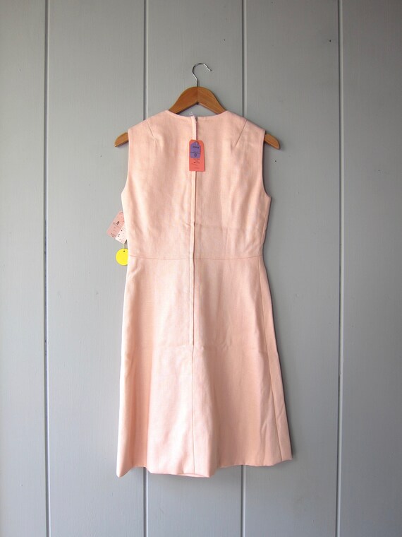 70s POSH Jay Anderson Tweed Rayon Dress | Pink Sl… - image 8