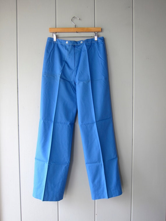 70s Anne Klein Wide Leg Pants | 1970s Blue Sailor… - image 2