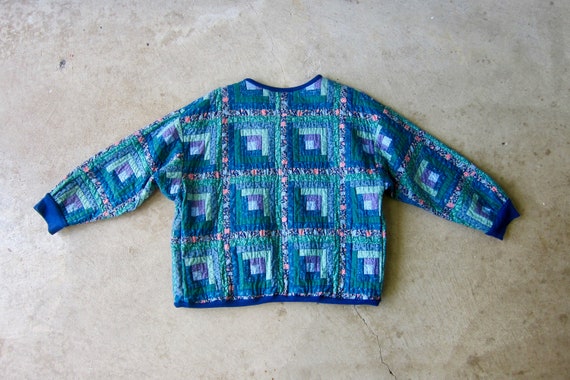 80s Handmade Quilted Jacket | Colorful Bohemian Q… - image 5