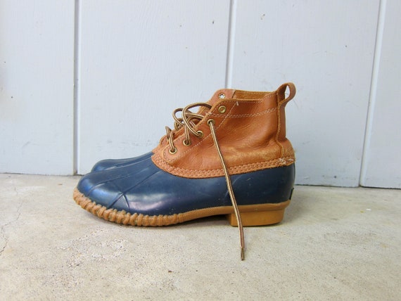 Vintage Eddie Bauer Duck Boots Leather 