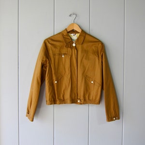 80s Nusport Field Jacket | Vintage Cropped Khaki Spring Coat | Neiman Marcus Windbreaker Sports Chore Jacket
