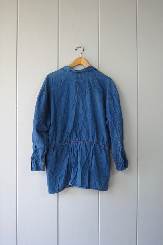 90s Soft Denim Jean Jacket | Brass Button Up Jean… - image 5