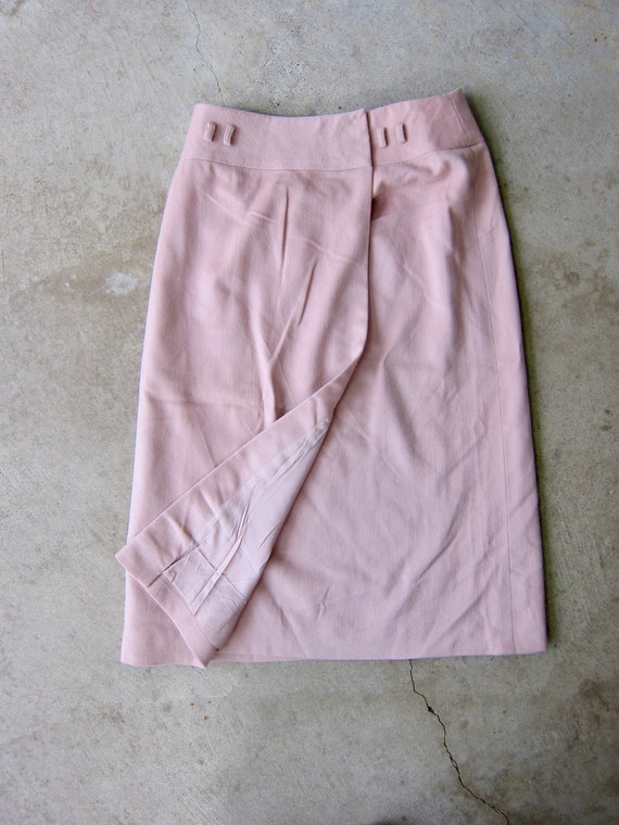 70s Dusty Pink Wool Skirt | Vintage Anne Klein Wo… - image 2