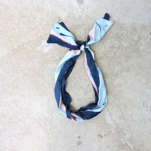 80s TAMMA Silk Scarf | Long Minimal Print Silk Scarf | Japanese Inspired Rectangle Silk Neck Scarf | Modern Abstract Landscape Silk Scarf