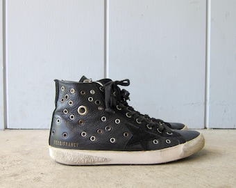 Zapatillas Golden Goose Francy con ojales - Piel negra y blanca - Calzado skater