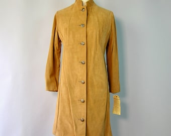60s Danyali Brown Western Leather Dress Coat CJ