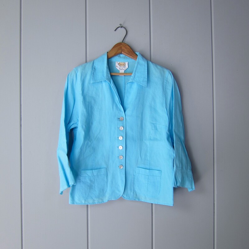 Sky Blue Plaid Long Sleeve Frilled Detail Half Button Blouse main image 1