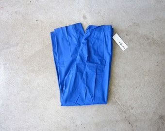 80s Blue ESCADA Trousers | Vintage Pleated High Waist Loose Fit Modern Pants | Straight Wide Leg Slacks  - Deadstock CJ