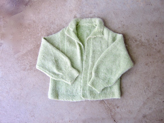 1950s Mohair Sweater | Sea-foam Green Cardigan | V