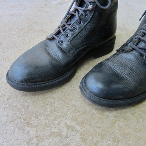 Barneys New York Black Leather Lace Up Boots | Me… - image 3