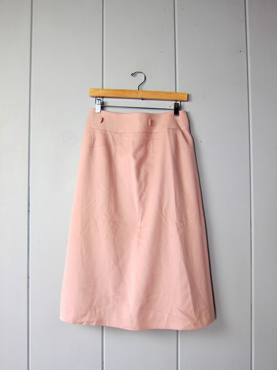 70s Dusty Pink Wool Skirt | Vintage Anne Klein Wo… - image 7