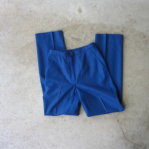 80s Pendleton Wool Pants: Blue High Waist Slacks with Pockets