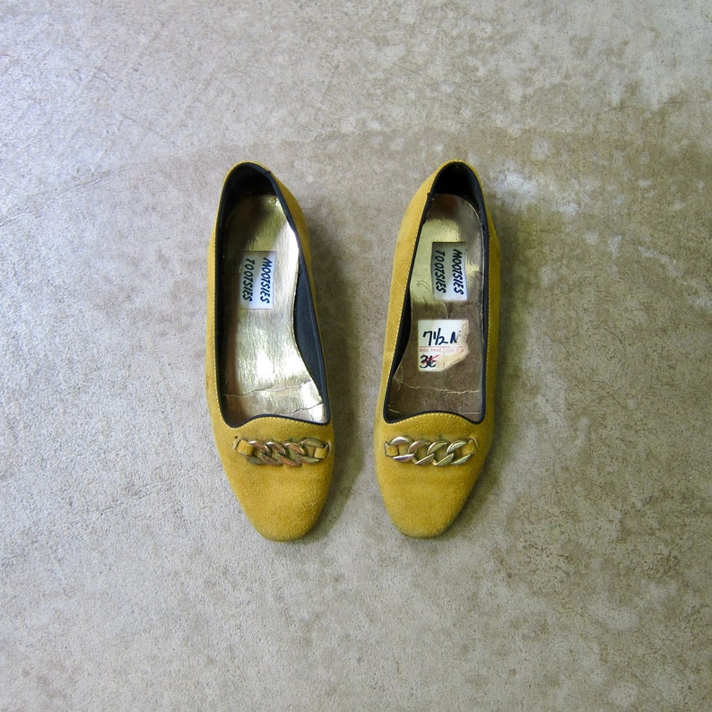 yellow suede flats