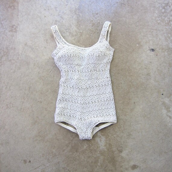 Maillot de bain une pièce blanc Catalina années 60 Maillots de