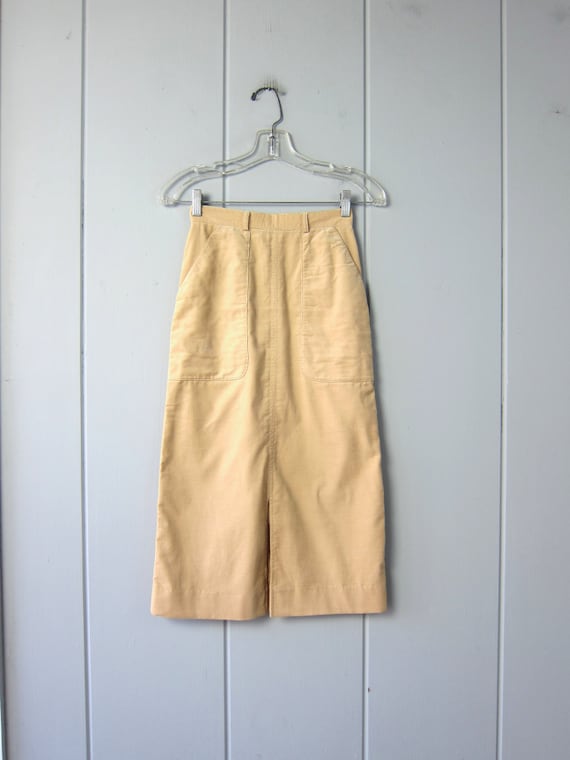 70s Corduroy Pencil Skirt | Vintage Long Cord Ski… - image 3