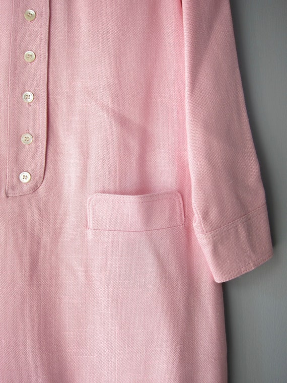 70s Light Pink Rayon Knit Dress | Anne Klein Wove… - image 9