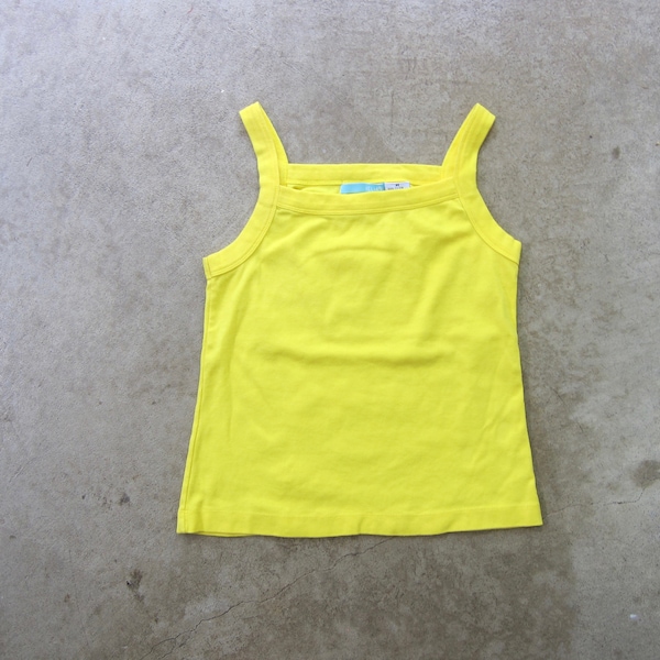 Gelbes Baumwoll-Tanktop | DELIAS Tanktop | 90er Jahre Y2K Basic Tank Top