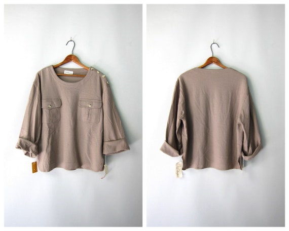 70s Light Brown Wool Cargo Shirt | Bill Atkinson … - image 1