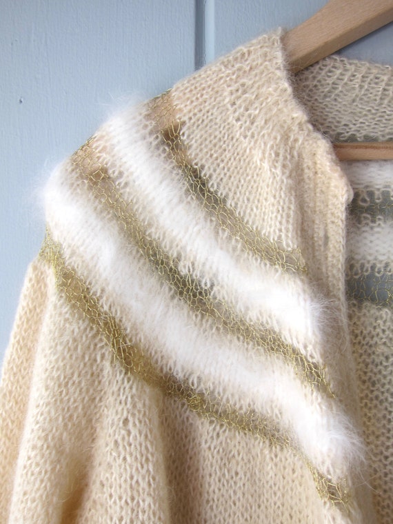 60s Mohair & Angora Cardigan Sweater | Hand Knit … - image 5