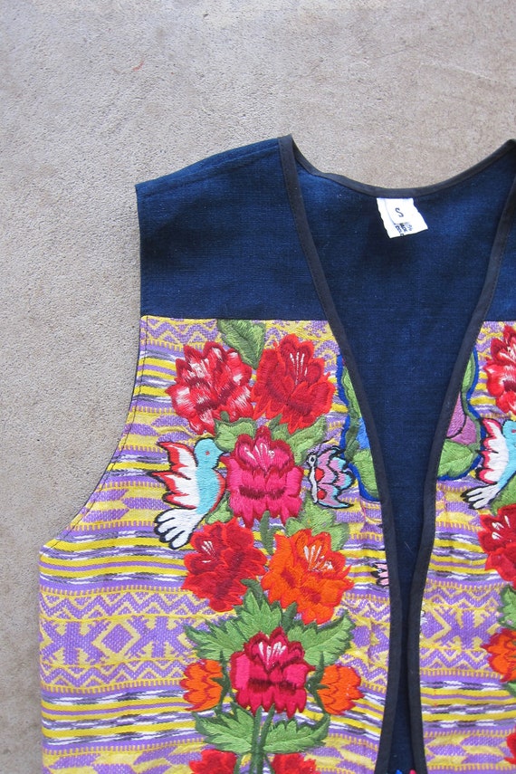 Vintage Guatemalan Vest | Colorful Hand Embroider… - image 2