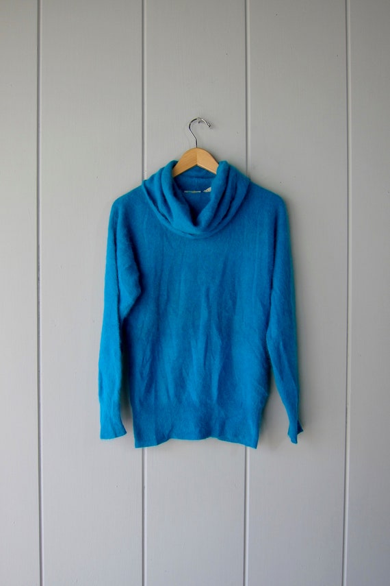 80s Soft Angora Sweater | Vintage Modern Turtlenec