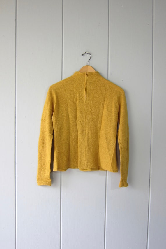 60s Woven Wool Top | Vintage Golden Rod Yellow So… - image 7