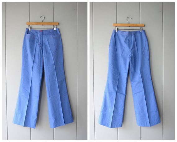 70s Anne Klein Wide Leg Pants | Denim Look Vintag… - image 1