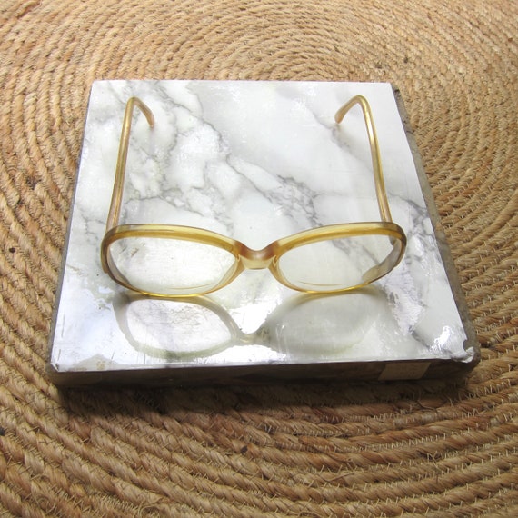 Vintage 70s Eye Glasses ~ Designer Plastic Yellow… - image 2