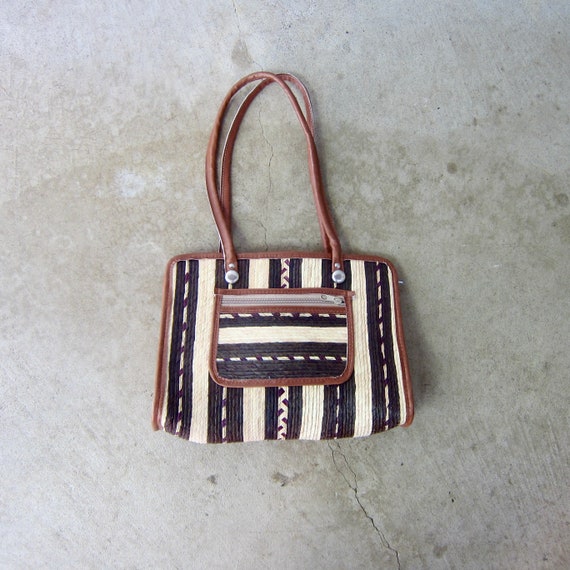 Colorful Straw Shoulder Bag | Natural Straw Beach… - image 3