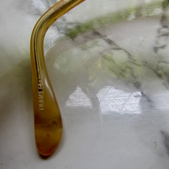 Vintage 70s Eye Glasses ~ Designer Plastic Yellow… - image 9
