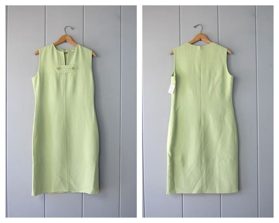 Bill Blass 90s Pastel Green Dress | Modern Grass … - image 1