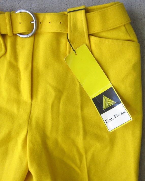 70s Evan Picone YELLOW Wool Pants | Mid Rise West… - image 3