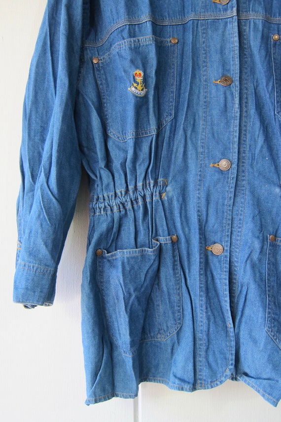 90s Soft Denim Jean Jacket | Brass Button Up Jean… - image 3